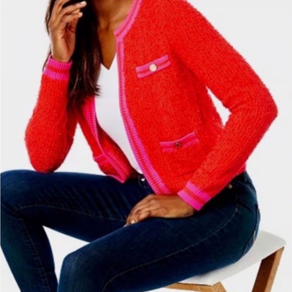 EUC Lilly Pulitzer Nalayna Boucle Cardigan Sz M